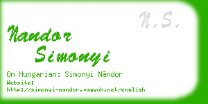 nandor simonyi business card